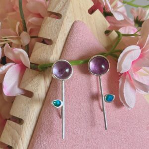 brinco flor de ametista